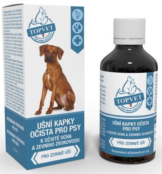 Ušní kapky očista pro psy TOPVET 50ml