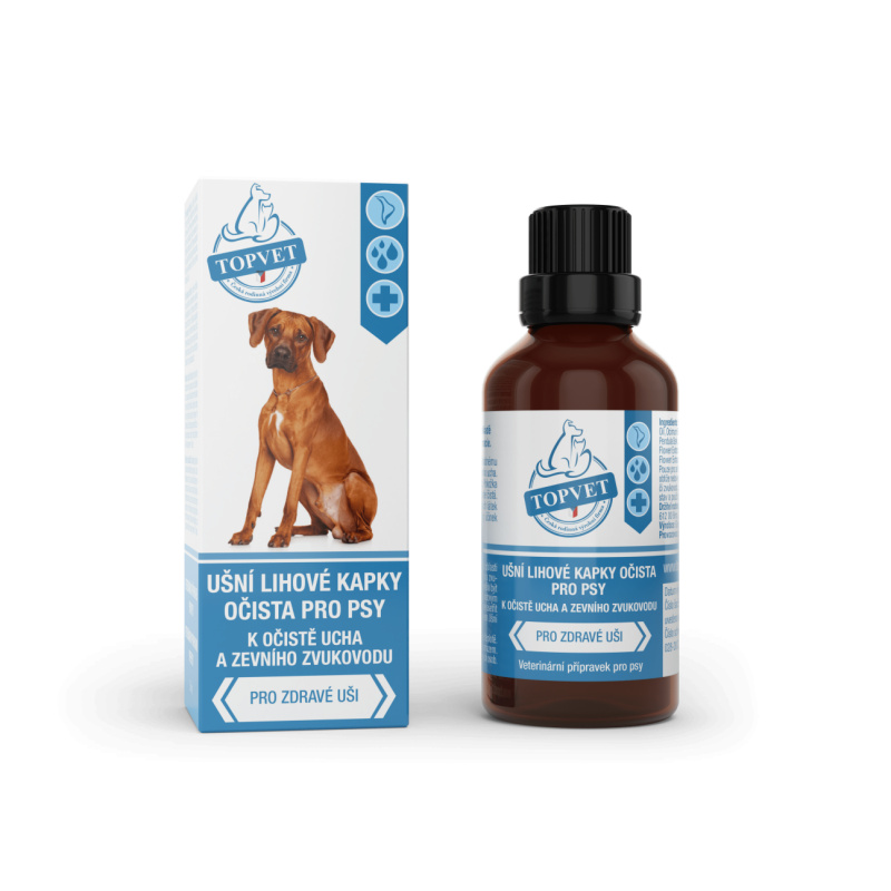 Ušní kapky očista pro psy TOPVET 50ml