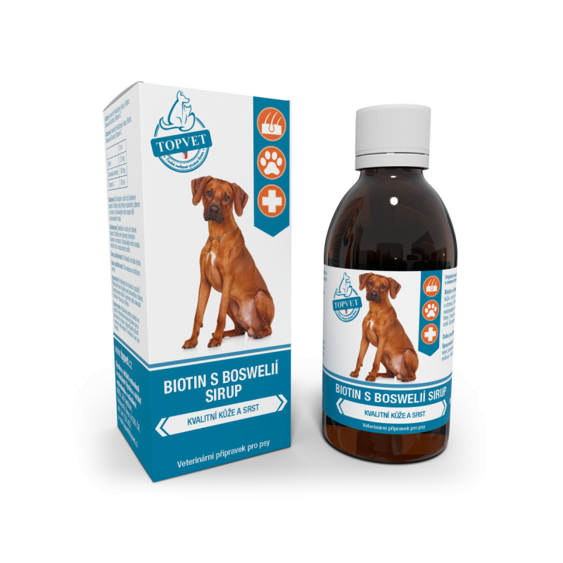 Biotin s boswelií sirup pro psy TOPVET 200ml
