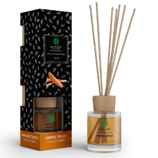 Green idea Ratanové vonné tyčinky Santal dřevo 100 ml