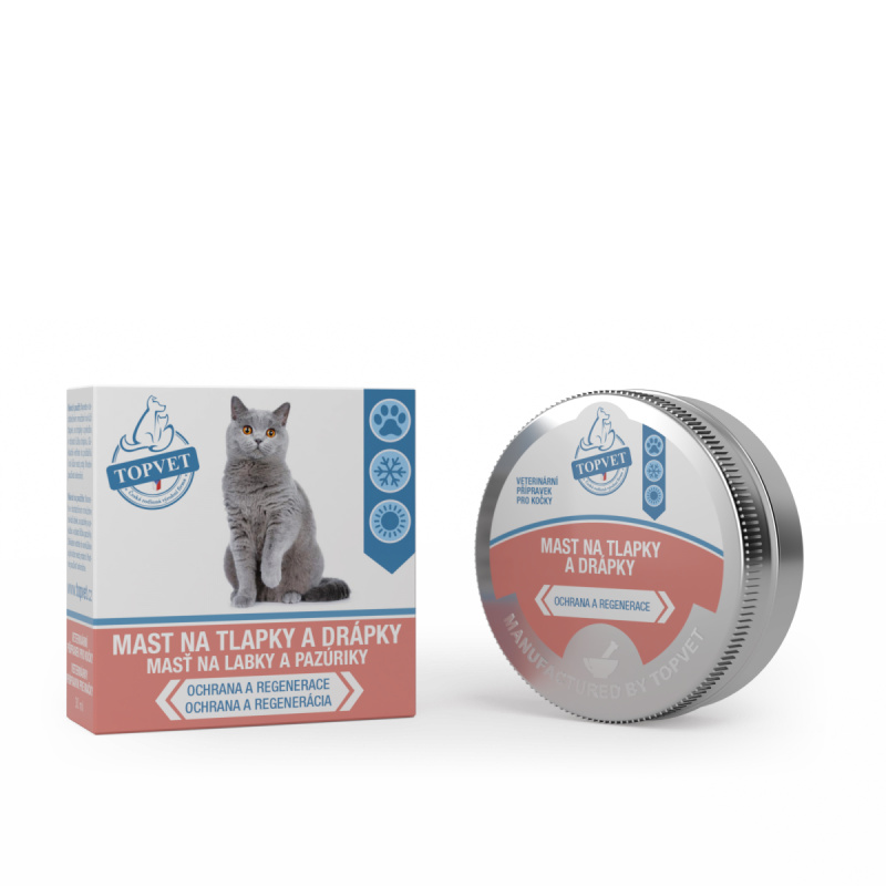 Mast na tlapky a drápky pro kočky TOPVET  30 ml