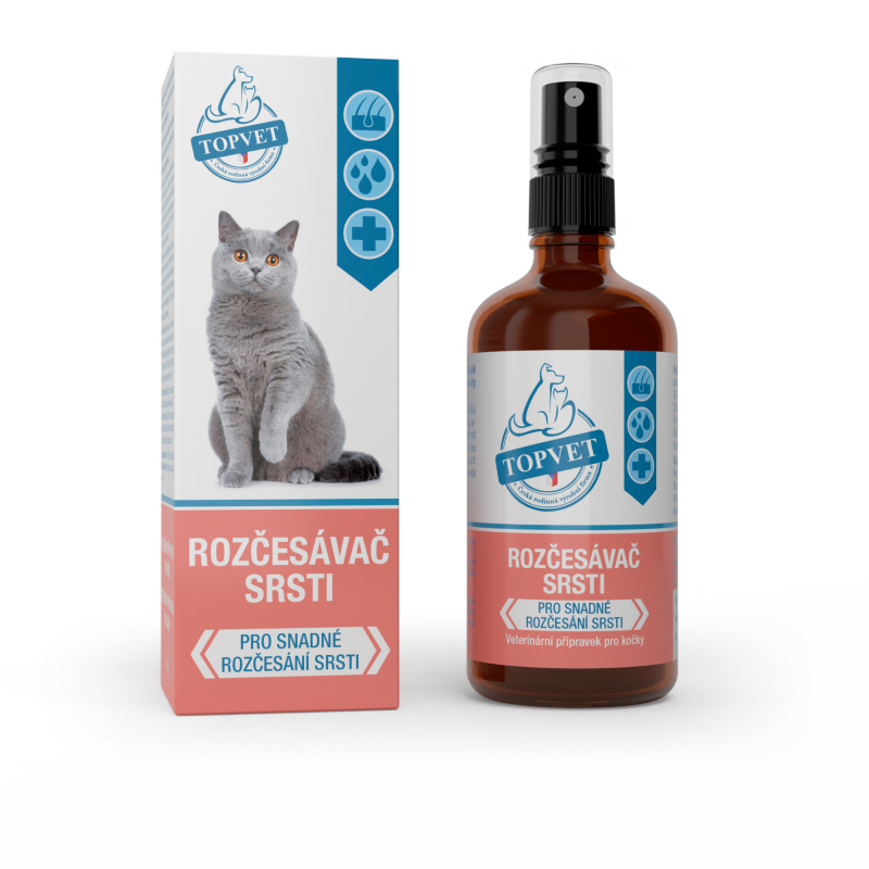 Rozčesávač srsti pro kočky TOPVET  100ml