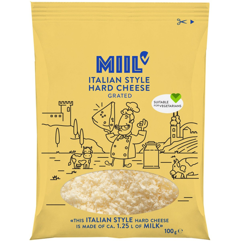 Miil Extra tvrdý sýr italského typu strouhaný 32%
