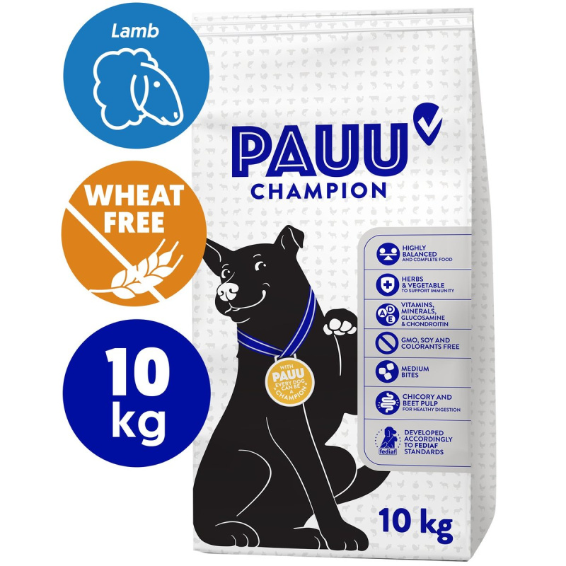 Pauu Champion Sensitive monoprotein granule s čerstvým jehněčím a rýží pro psy