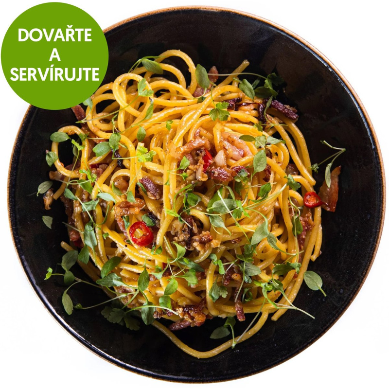Spaghetti aglio olio s pancettou a chilli z Pasta Fresca