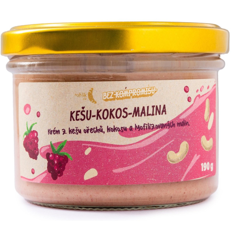 Rohlik.cz Kešu-kokos-malina krém z kokosu, ořechů a lyofilizovaných malin