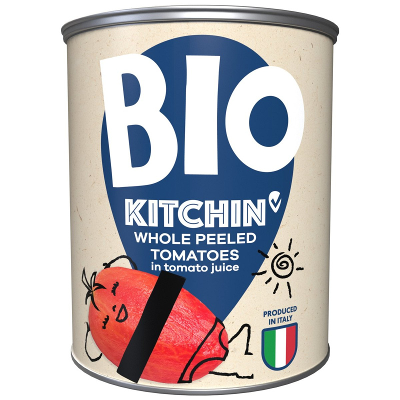 Kitchin BIO Celá loupaná rajčata v rajčatové šťávě