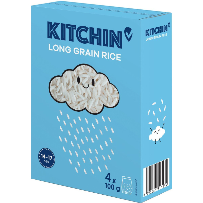 Kitchin Rýže dlouhozrnná varné sáčky (4×100 g)