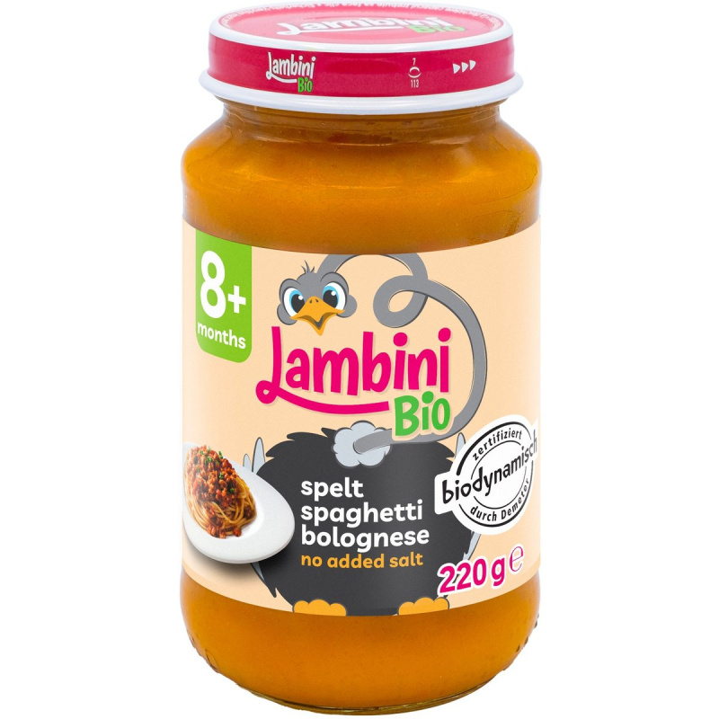 Lambini BIO Demeter příkrm špaldové špagety Bolognese