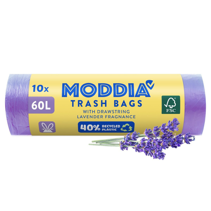 Moddia Odpadkové pytle 60 l s vůní levandule a zatahovací páskou