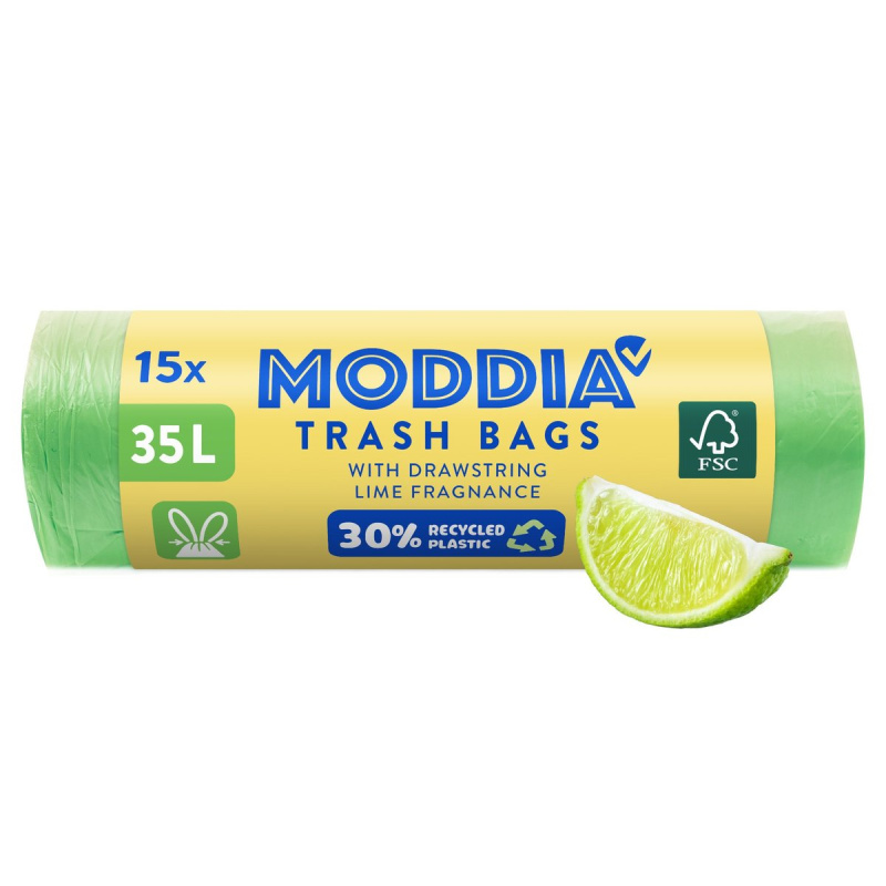 Moddia Odpadkové pytle 35 l s vůní limetky a zatahovací páskou