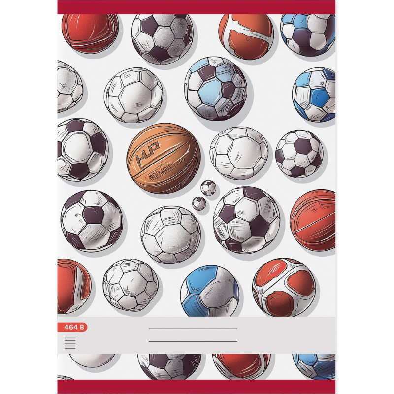 Školní sešit A4 linkovaný, 460 B, 60 listů – míče