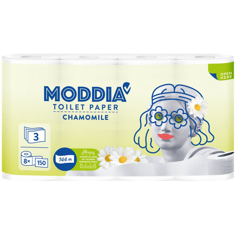 Moddia Toaletní papír 3vrstvý, 8 ks