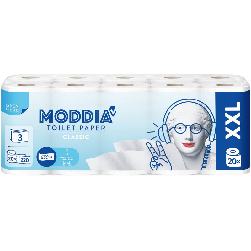 Moddia Toaletní papír 3vrstvý, 20 ks