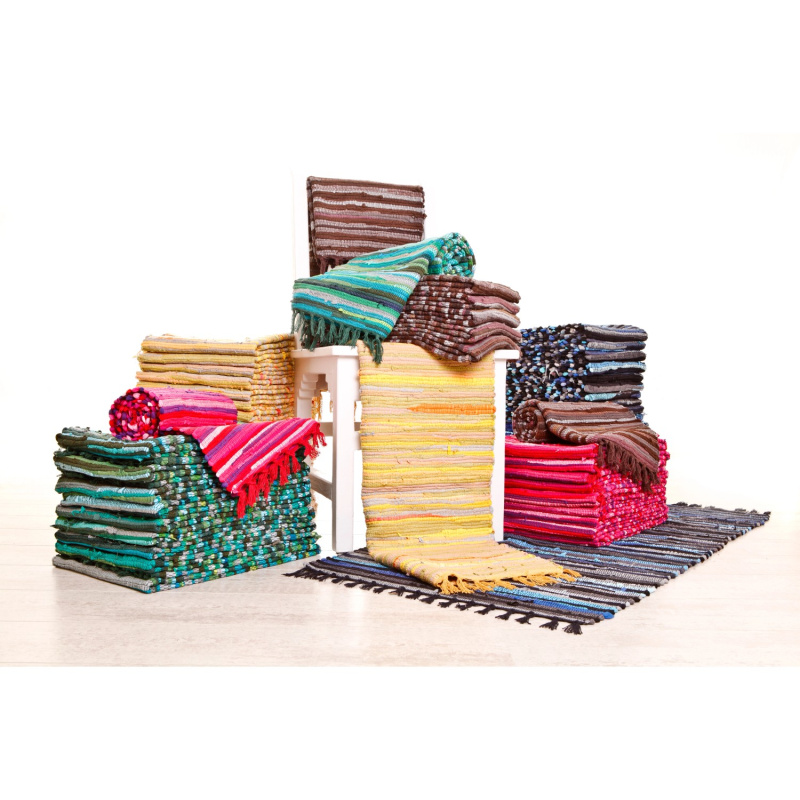 Ručně tkaný koberec Alabama, mechově zelená, 60 x 120 cm