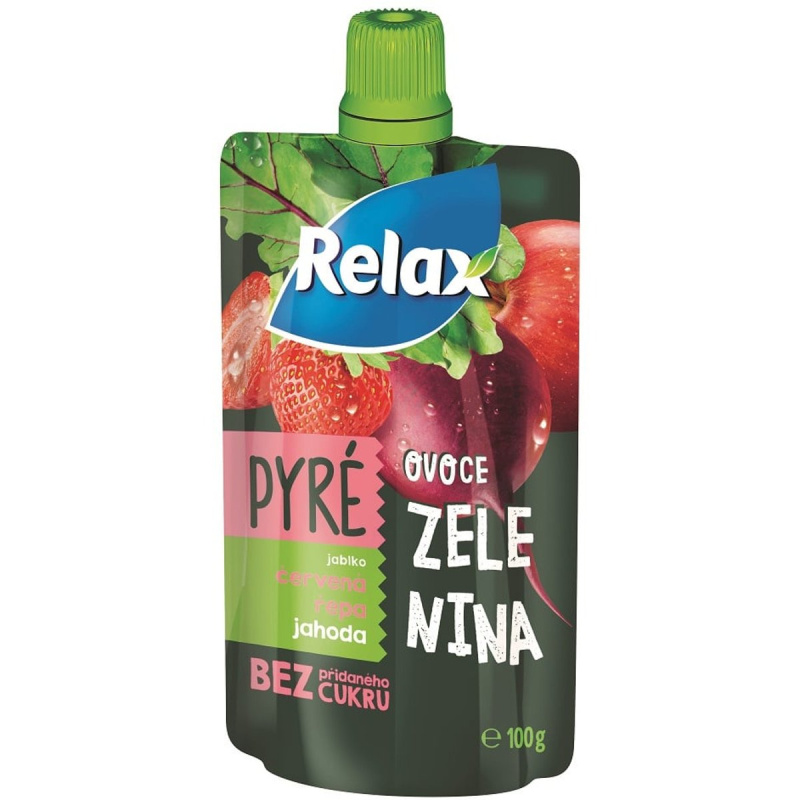 Relax Pyré ovoce zelenina s jablkem, červenou řepou a jahodami