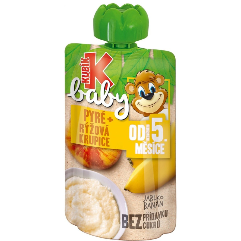 Kubík baby Kapsička rýžová krupice, jablko a banán