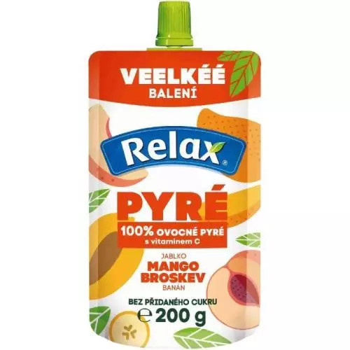 Relax Pyré 100% jablko, banán, mango a broskev