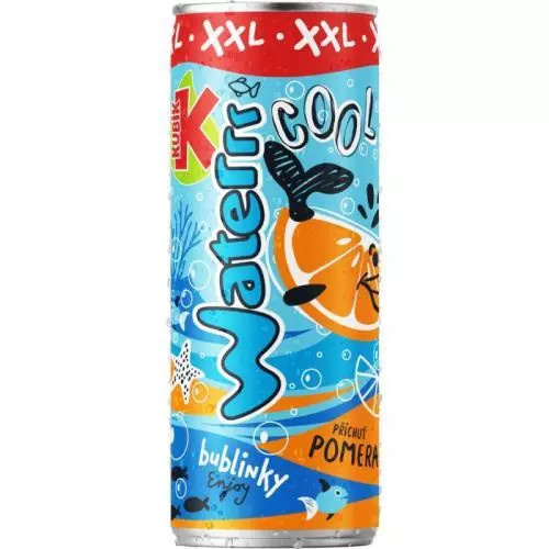 Kubík waterrr cool xxl pomeranč 0,33L