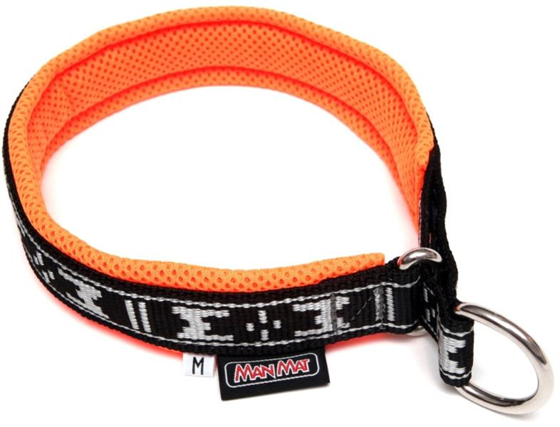 Obojek nylon polstrovaný - oranžový ManMat 52 cm
