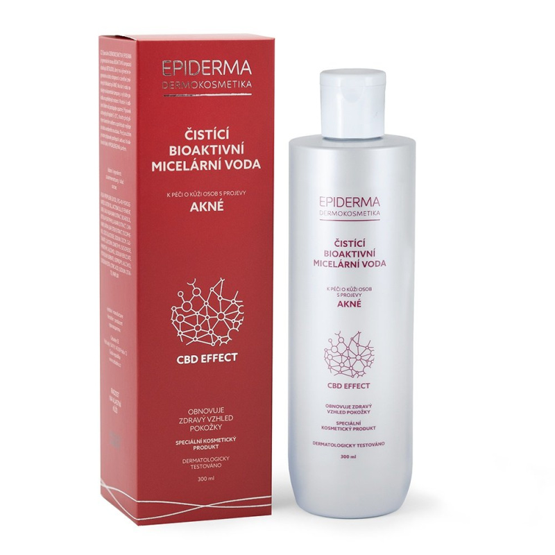 Epiderma CBD Bioaktivní micelární voda na akné, 300ml