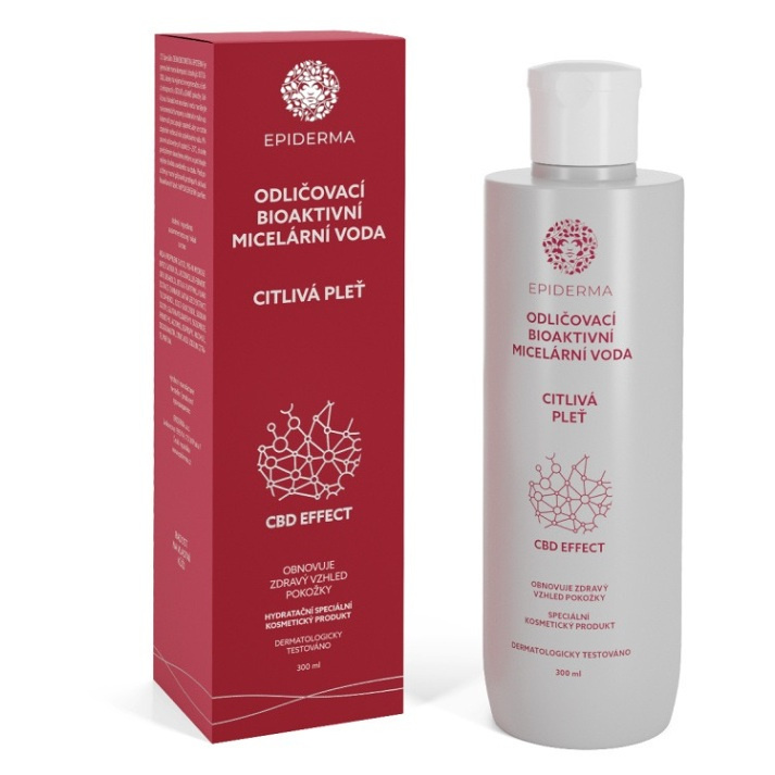 Epiderma CBD Bioaktivní micelární odličovací voda, 300 ml