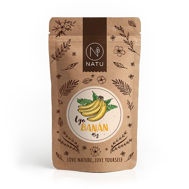 NATU Lyofilizovaný banán plátky 45 g