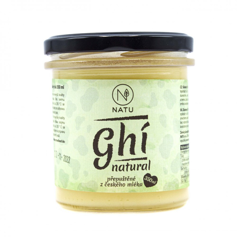 NATU Přepuštěné máslo ghí natural 350 ml