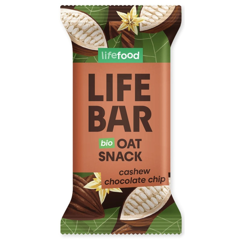 Lifefood Lifebar BIO Oat Snack s kousky čokolády a kešu
