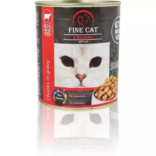 Fine Cat konzerva pro kočky s hovězím 830g