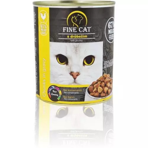 Fine Cat konzerva pro kočky s drůbežím 830g