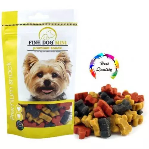 Finedog mini premium snack soft mix kostičky p 100g