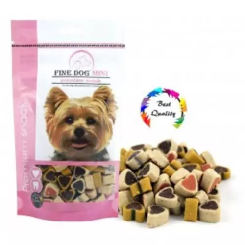 Finedog mini premium snack soft mix srdíčka p 100g