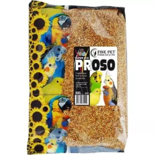 FinePet krmivo super mix proso pro papoušky 800g