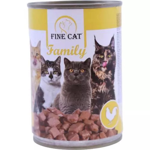 Fine Cat FINE CAT Family konzerva pro kočky s DRŮBEŽÍM 415g