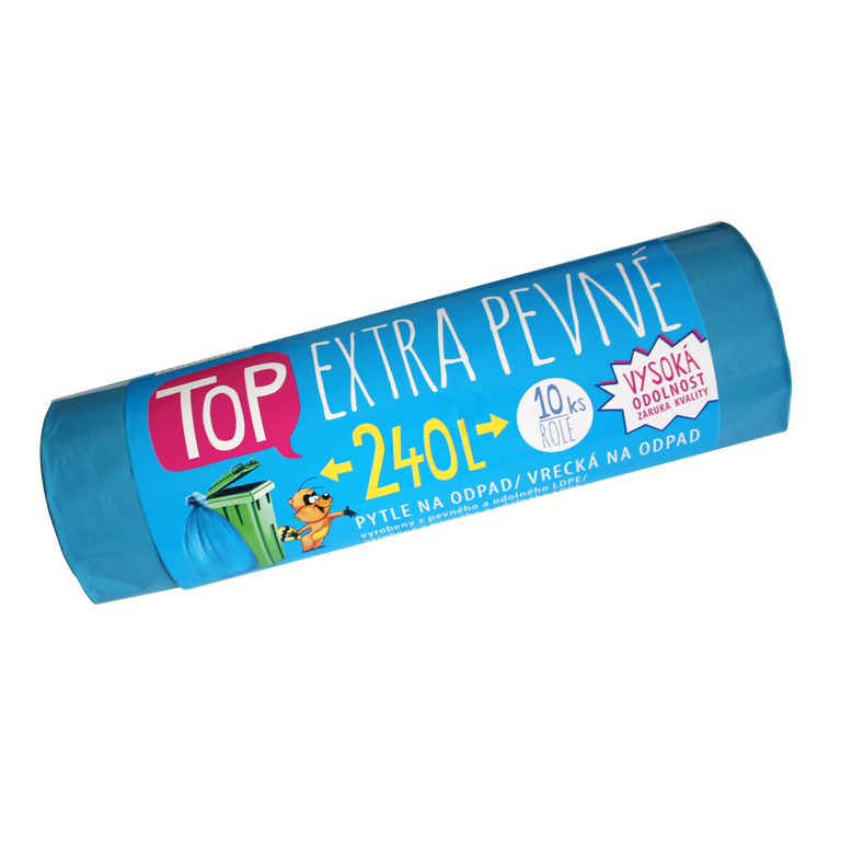 Pytle na odpad LDPE Extra TOP 240 l - modré - 10 ks