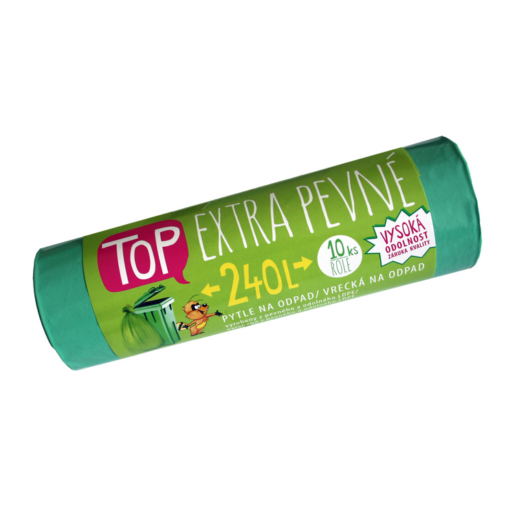 Pytle na odpad LDPE Extra TOP 240 l - zelené - 10 ks