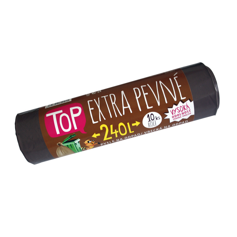 Pytle na odpad LDPE Extra TOP 240 l - hnědé - 10 ks