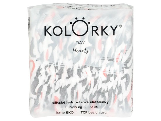 Kolorky Day Hearts jednorázové EKO pleny 19 ks