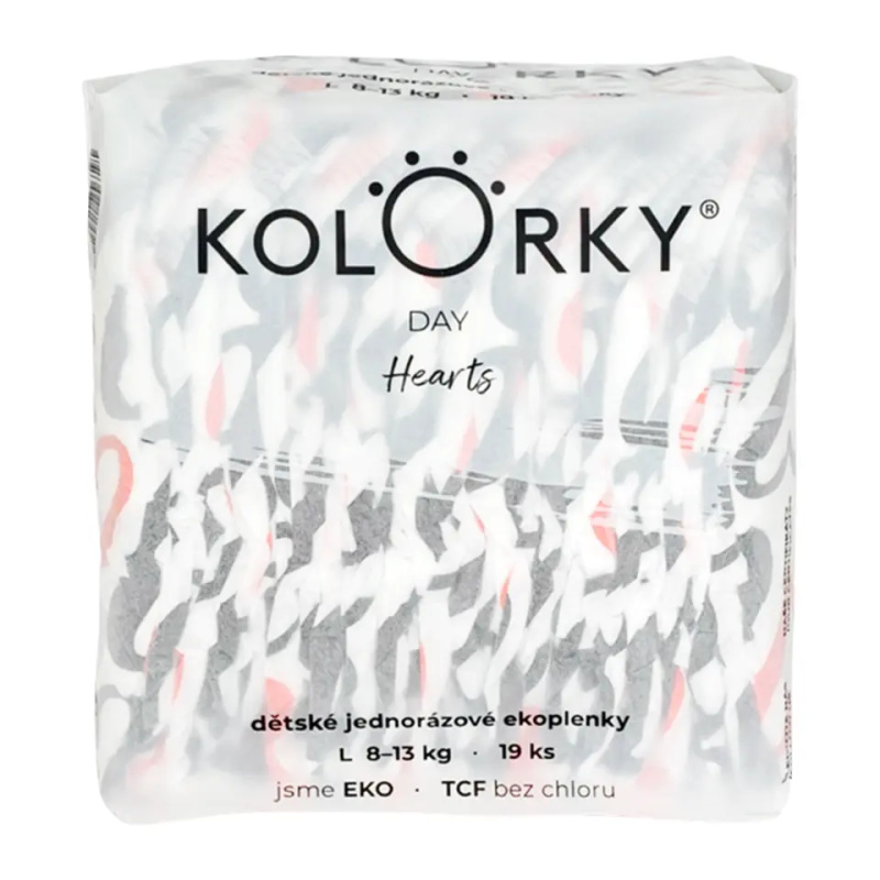Kolorky Day Hearts jednorázové EKO pleny 19 ks