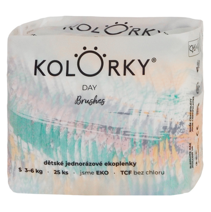 Kolorky Day Brushes jednorázové EKO pleny velikost S 3-6 Kg 25 ks