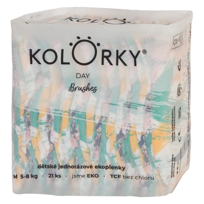 Kolorky Day Brushes jednorázové EKO pleny velikost M 5-8 Kg 21 ks