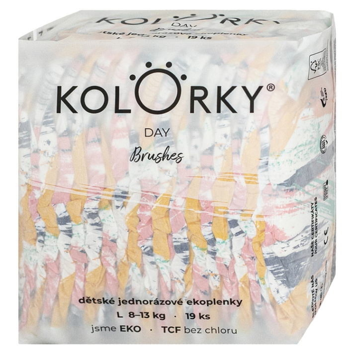 Kolorky Day Brushes jednorázové EKO pleny velikost S 8-13 Kg 19 ks