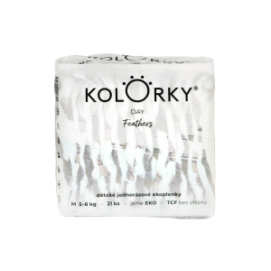 Kolorky Day Feathers jednorázové EKO pleny velikost M 5-8 Kg 21 ks