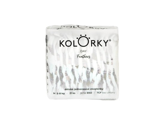 Kolorky Day Feathers jednorázové EKO pleny velikost M 5-8 Kg 21 ks