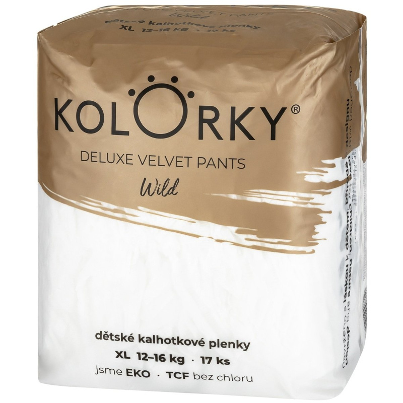 Kolorky EKO Jednorázové plenkové kalhotky deluxe velvet XL wild (12–16 kg) 17 ks