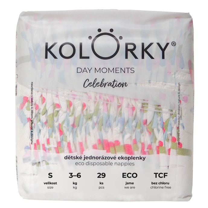 Kolorky DAY Moments Celebration jednorázové EKO pleny Size S 3-6 kg 29 ks