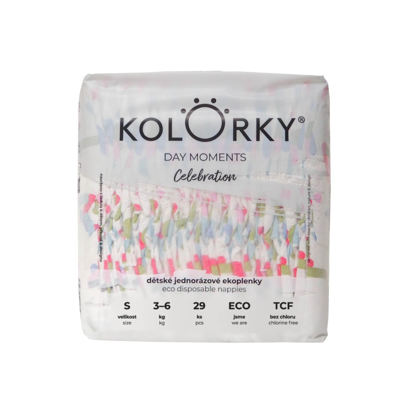 Kolorky DAY Moments Celebration jednorázové EKO pleny Size S 3-6 kg 29 ks
