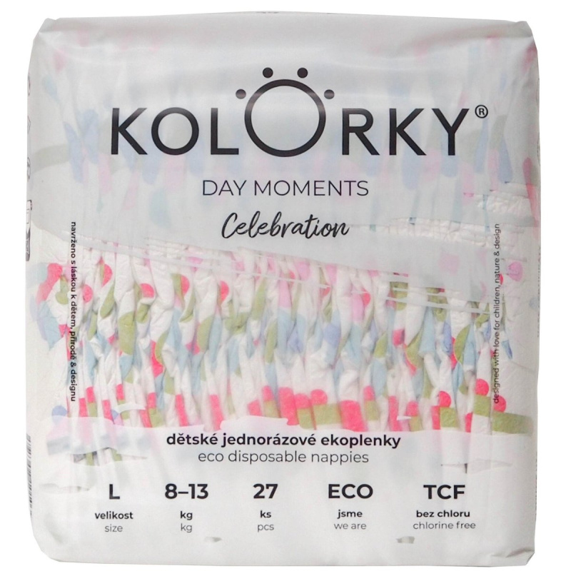 Kolorky EKO Day Moments Celebration jednorázové plenky L (8–13 kg)