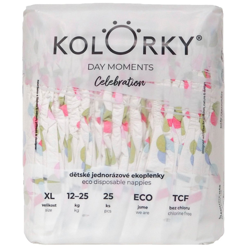 Kolorky EKO Day Moments Celebration jednorázové plenky XL (12–25 kg)